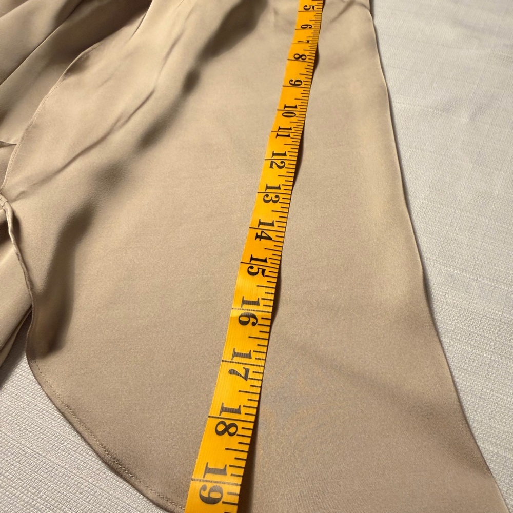 Birdy Grey One-Shoulder Satin Gown in Champagne Beige - Picture 14 of 16